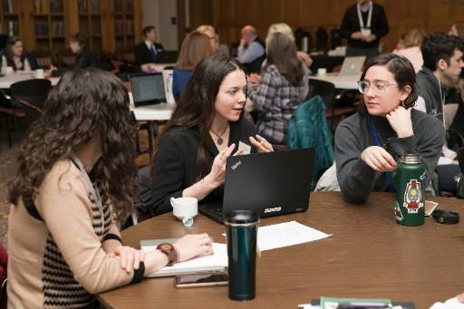 photo of small group discussion at the Brandywine Project Staff Sustainability Workshop